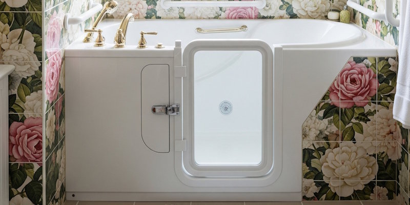 Illustration of a walk-in bath